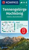 Carta KOMPASS Wandelkarte 15 Tennengebirge, Hochkönig, Hallein, Bischofshofen 1:50.000
