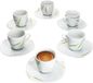 Van Well Set van 6 espressokopjes 10cl met espressoschotel 12,1cm Aviva