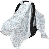 Kivora B.V. 100% Mousseline Coton Housse de siège auto pour bébé – Universel, Respirant, Doux, Fleurs Bleues (110x75cm)