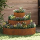 vidaXL Plantenbak Roestig 90 x 90 x 20 cm Weervast Staal