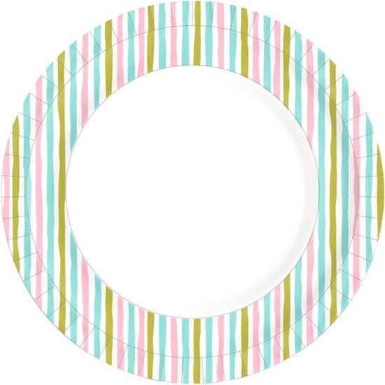 Duni Papieren Borden Stripes 22 Cm 10 Stuks