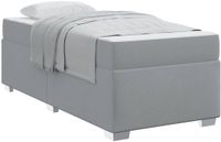 vidaXL Bedframe met matras, lichtgrijs, 90 x 190 cm, stof