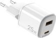 Celly Thuislader USB-A + USB-C - 25Watt - GaN technologie – Snel opladen - Wit