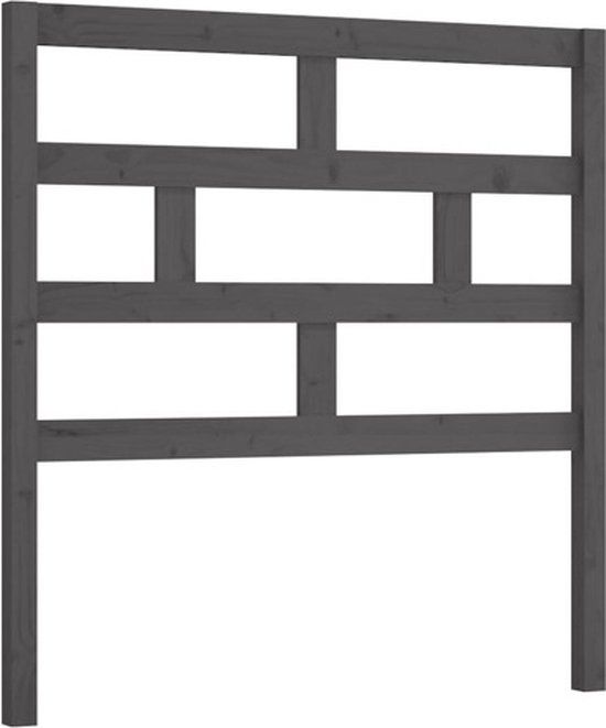 vidaXL Hoofdbord 96x4x100 cm massief grenenhout grijs