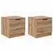 vidaXL Bedkast, 2 stuks, ambachtelijk eiken, 40 x 39 x 40 cm