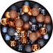 Merkloos / Sans marque Kleine kerstballen - 40x st - koper/donkerblauw - D3 cm - kunststof - kerstversiering