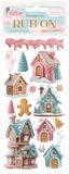 Stamperia - Candy Christmas Rub-on 4x8,5 Inch Marzipan Houses (DFLRB176)
