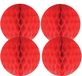 4x Boules de Noël en papier rouge 10 cm Décoration de Noël - Décoration d'arbre de Noël - Boules de Noël en papier