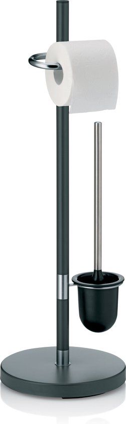 Kela Sinerio Toiletrol en WC-borstelhouder - Antraciet - Metaal - Modern