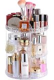 Cq acrylic 360 graden roterende make-up organizer voor ijdelheid, 4 niveaus verstelbare draaiende cosmetische opbergkoffers en make-up houder vitrines, helder
