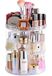 Cq acrylic 360 graden roterende make-up organizer voor ijdelheid, 4 niveaus verstelbare draaiende cosmetische opbergkoffers en make-up houder vitrines, helder