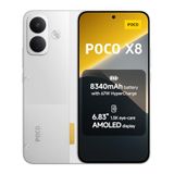 POCO X8, Smartphone 12+256GB, Wit, 8340mAh Batterij, 67W Snelladen | 6,83" 1,5K eye-care AMOLED-display, Snapdragon® 6s Gen 4, 50MP-camera met OIS, 3500 nits sunlight display, Xiaomi HyperOS 3