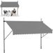 Froadp Auvent À Serrage Avec Manivelle Rétractable Résistant Uv Imperméable Auvent Stores Pour Patio Jardin Sans Perçage (gris Clair) 250x120cm