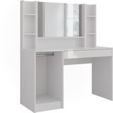 Vicco Kaptafel Sherry, Wit/Wit Hoogglans, 119.8 cm avec miroir