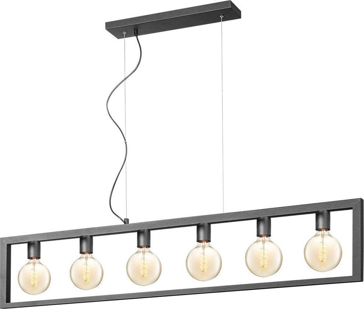 Home Sweet Home Fito Hanglamp - 6L - Zwart - Rechthoekig