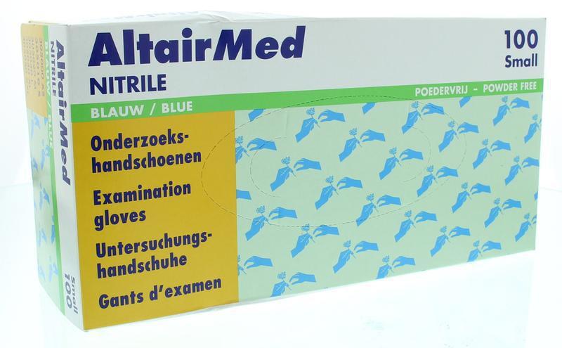 Altairmed Nitrile handschoenen ongepoederd blauw small 100 ST