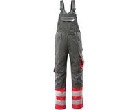 Mascot Safe Supreme Amerikaanse overall met kniezakken 15669-860 - donkerantraciet/hi-vis rood - C48