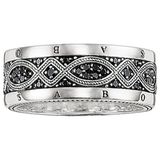 Thomas Sabo Unisex Ring Zilver Zirkonia Zwart Maat 60 TR2006-051-11-60