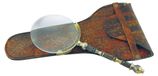 Loupe avec étui en cuir et finition laiton antique