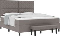 vidaXL Boxspringbed met hoofdeinde Taupe 180 x 200 cm Stof