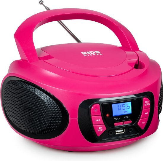 BigBen CD62 - Draagbare Radio & CD-Speler - Bluetooth/USB - Roze