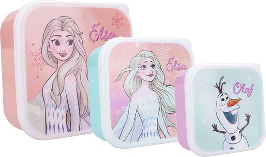 Vadobag Frozen Snackbox en Fruitdoos Lichtgroen en Roze - 3in1