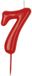 Dekora - Verjaardagskaars Nummer 7 Rood voor Taarten 7,5 cm