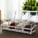 Set de pots à épices transparents sans marque avec cuillères et plateau - 4 compartiments