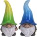 Merkloos / Sans marque Koopman International Tuinkabouters - 2x - polystone - 23 cm - gnooms met blauwe en groene muts