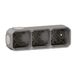 Legrand 069680L Plexo, inbouwdoos voor 3 modules, horizontaal en verticaal te monteren, kleur grijs
