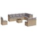 vidaXL Ensemble de jardin 11 pièces avec coussins, polyrotin, beige