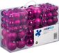 Relaxdays Kerstballen - 100 stuks - Fuchsia/Roze - Kunststof
