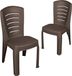 Garronda 2x Chaise de jardin, empilable, aspect rotin, marron, GD-0270