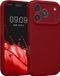 kwmobile telefoonhoesje geschikt voor Apple iPhone 18 Pro / iPhone 17 Pro - TPU backcover met siliconen coating - Smartphone case in rabarber rood