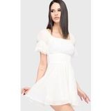 Killstar - Gothic Mini-jurk - Celestial Summer - Off The Shoulder Mini Dress - XS tot 4XL - voor Vrouwen - crème