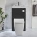 Sandford Toilet Fontein Combinatie Modern, Incl. WC-ombouw en Verbogen Reservoir 50cm x 89cm - Zwartgrijs | Chromen Spoelknop | Cluo