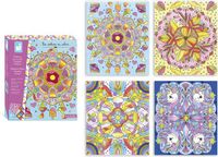 Janod Schilderset Arc-en Hak, mandala-ateliers du Calme Kit, créativité, enfants, 4 assiettes à décorer, motricité fine et concentration, dès 7 ans, J07992, multicolore