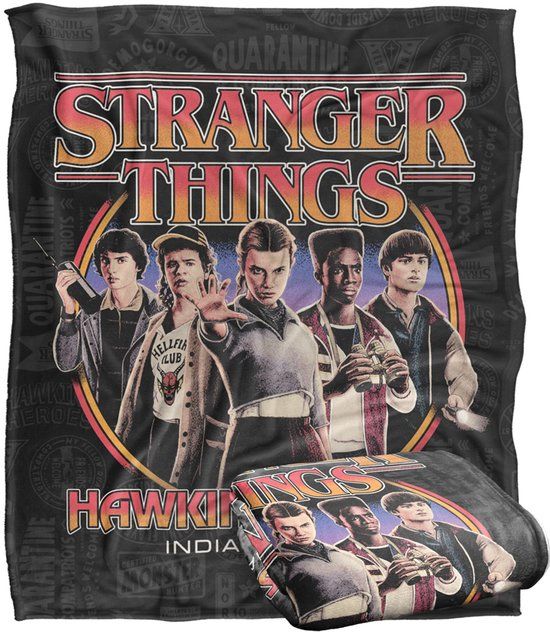 Stranger Things Season 5 - Hawkins Heroes - Fleecedeken Unisex Dekens - meerkleurig - Standard