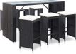 Maison Exclusive - Ensemble de bar de jardin 7 pièces avec coussins en polyrotin noir