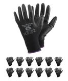 TK Gloves ROOSTER BLACK 12 paar polyurethaan handschoenen op een polyestervezel werkhandschoenen handschoenen