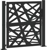 vidaXL Poort met lichtontwerp 100x100 cm staal zwart