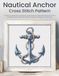 Nautical Anchor Cross Stitch Pattern: A Partial Coverage Navy and Rope Coastal Design for Relaxed Stitching with Colour and Mono Charts, 14-Brand Thread Conversion and Beginner Instructions
