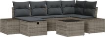 vidaXL Bankstel 7-delig Poly Rattan Grijs/Donkergrijs