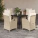 Maison Exclusive - Ensemble de jardin 5 pièces avec coin repas, coussins inclus, de couleur beige, en polyrotin