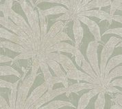 A.S. Création JUNGLE BLOESEM BEHANG | Botanisch - Groen Goud Zilver