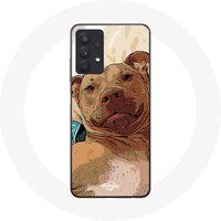 Maniacase Samsung Galaxy A32 4G Hoesje American Pit Bull Terrier bruin