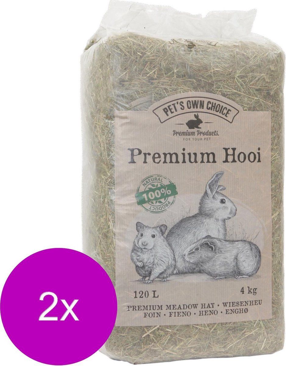 Pets Own Choice Premium Hooi - Ruwvoer - 2 x 4 kg