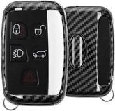 kwmobile autosleutelhoes geschikt voor Land Rover Jaguar 5-knops draadloze autosleutel - hardcover beschermhoes - Carbon design - zwart