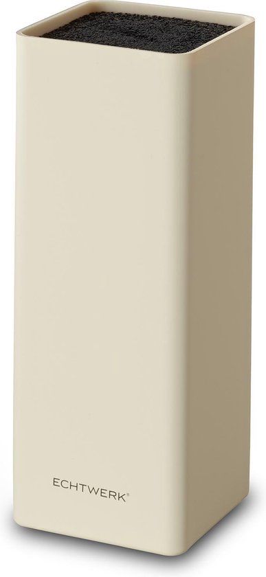 Echtwerk Universeel messenblok "square" - creme - 4 messen - Kunststof
