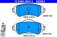 CONTINENTAL TEVES (ATE) Jeu de plaquettes de frein pour ATE 13.0460-2603.2 pour Citroën C4